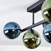 Chehalis ceiling light, globe light blue, green, coppery, 5-light sources