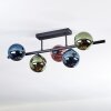 Chehalis ceiling light, globe light blue, green, coppery, 5-light sources