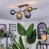 Chehalis ceiling light, globe light blue, green, coppery, 5-light sources