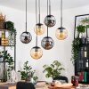Gastor hanging light, globe light, pendant light Amber, Smoke-coloured, 6-light sources