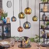 Koyoto hanging light, globe light, pendant light blue, gold, green, coppery, 6-light sources