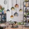 Koyoto hanging light, globe light, pendant light blue, gold, green, clear, coppery, 6-light sources