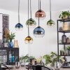 Koyoto hanging light, globe light, pendant light blue, gold, green, clear, coppery, 6-light sources