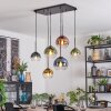 Koyoto hanging light, globe light, pendant light blue, gold, green, clear, coppery, 6-light sources