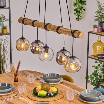 Ripoll hanging light, globe light, pendant light Ecru, black, 5-light sources