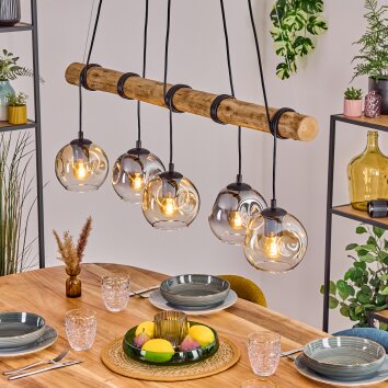 Ripoll hanging light, globe light, pendant light Ecru, black, 5-light sources