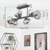 Koyoto ceiling light, globe light clear, Smoke-coloured, 6-light sources