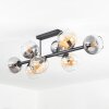 Koyoto ceiling light, globe light Amber, clear, Smoke-coloured, 8-light sources