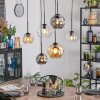 Ripoll hanging light, globe light, pendant light Amber, clear, Smoke-coloured, 6-light sources