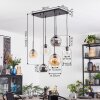 Ripoll hanging light, globe light, pendant light Amber, clear, Smoke-coloured, 6-light sources