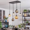 Ripoll hanging light, globe light, pendant light Amber, clear, Smoke-coloured, 6-light sources