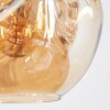 Ripoll hanging light, globe light, pendant light Amber, clear, Smoke-coloured, 6-light sources