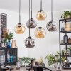 Ripoll hanging light, globe light, pendant light Amber, Smoke-coloured, 6-light sources