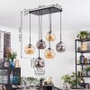 Ripoll hanging light, globe light, pendant light Amber, Smoke-coloured, 6-light sources