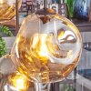 Ripoll hanging light, globe light, pendant light Amber, Smoke-coloured, 6-light sources