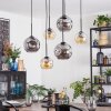 Ripoll hanging light, globe light, pendant light Amber, Smoke-coloured, 6-light sources