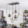 Ripoll hanging light, globe light, pendant light Amber, Smoke-coloured, 6-light sources
