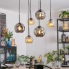Ripoll hanging light, globe light, pendant light Amber, Smoke-coloured, 6-light sources
