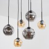 Ripoll hanging light, globe light, pendant light Amber, Smoke-coloured, 6-light sources