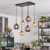 Ripoll hanging light, globe light, pendant light Amber, Smoke-coloured, 6-light sources