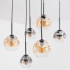 Ripoll hanging light, globe light, pendant light Amber, clear, Smoke-coloured, 6-light sources