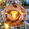 Ripoll hanging light, globe light, pendant light blue, gold, green, coppery, 6-light sources