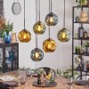 Ripoll hanging light, globe light, pendant light blue, gold, green, 6-light sources