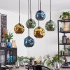 Ripoll hanging light, globe light, pendant light blue, gold, green, 6-light sources