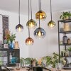 Koyoto hanging light, globe light, pendant light blue, gold, green, clear, coppery, 6-light sources