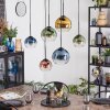 Koyoto hanging light, globe light, pendant light blue, gold, green, clear, coppery, 6-light sources