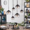Koyoto hanging light, globe light, pendant light clear, Smoke-coloured, 6-light sources