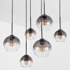 Koyoto hanging light, globe light, pendant light clear, Smoke-coloured, 6-light sources