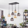 Koyoto hanging light, globe light, pendant light Amber, Smoke-coloured, 6-light sources