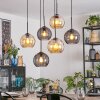 Koyoto hanging light, globe light, pendant light Amber, Smoke-coloured, 6-light sources