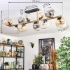 Koyoto ceiling light, globe light gold, black, 10-light sources