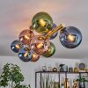 Gastor ceiling light, globe light gold, black, 10-light sources