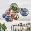 Gastor ceiling light, globe light gold, black, 10-light sources