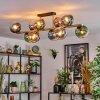 Gastor ceiling light, globe light gold, black, 10-light sources