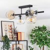 Koyoto ceiling light, globe light black, 5-light sources