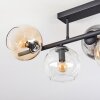 Koyoto ceiling light, globe light black, 5-light sources