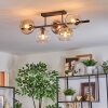 Koyoto ceiling light, globe light black, 5-light sources