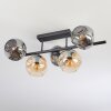 Ripoll ceiling light, globe light black, 5-light sources