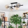Koyoto ceiling light, globe light black, 5-light sources