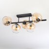 Koyoto ceiling light, globe light black, 5-light sources
