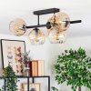 Koyoto ceiling light, globe light black, 5-light sources