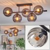 Koyoto ceiling light, globe light black, 5-light sources