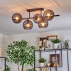 Koyoto ceiling light, globe light black, 5-light sources