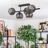 Koyoto ceiling light, globe light black, 5-light sources