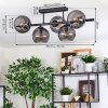 Koyoto ceiling light, globe light black, 5-light sources