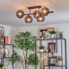Koyoto ceiling light, globe light black, 5-light sources